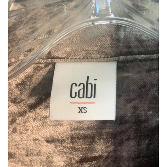 CABI Silvery Taupe Sunday Topper Velvet Button-Up Short Women's Jacket Size XS - Picture 6 of 10